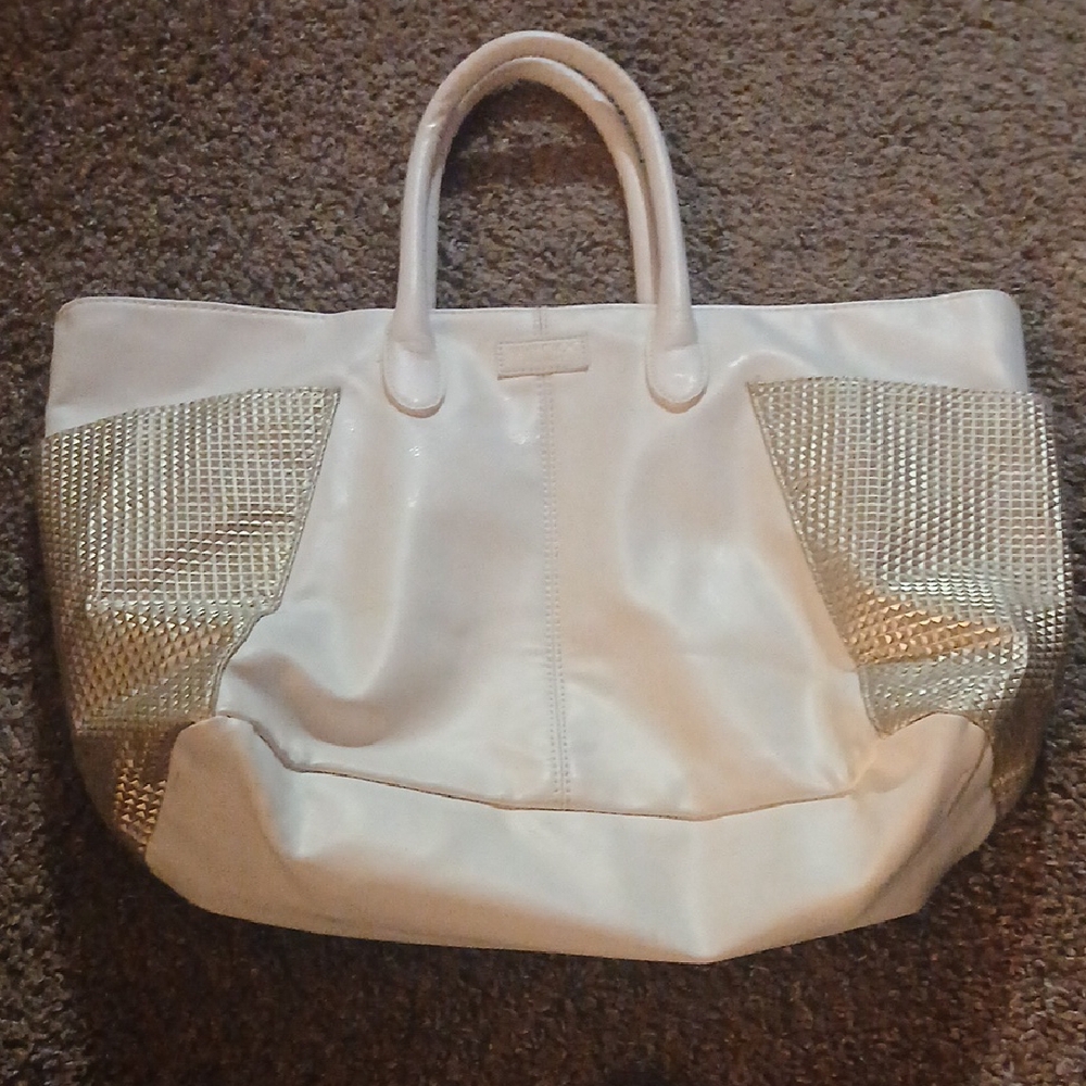 Jimmy Choo White Faux Leather Perfum Bag